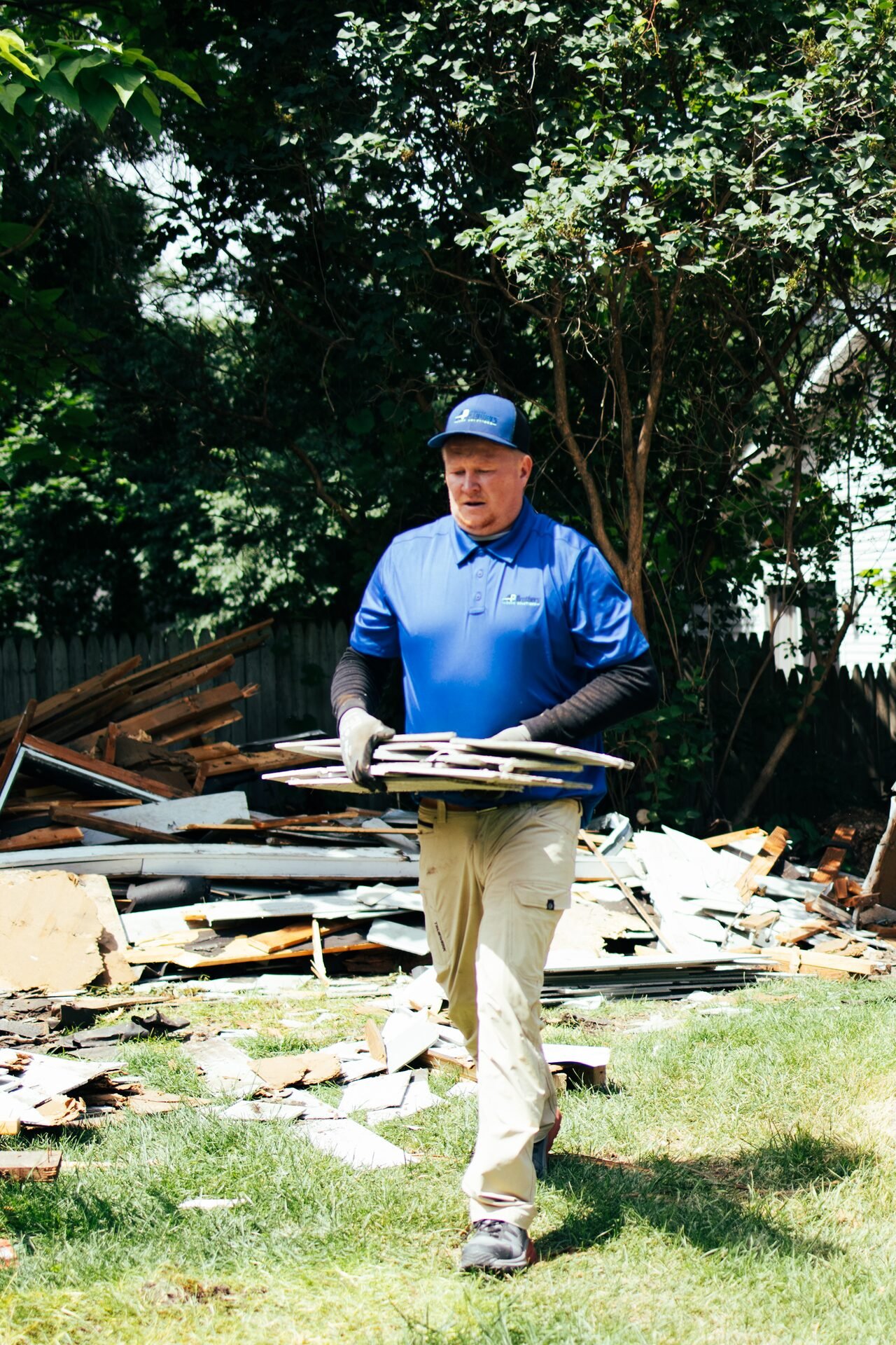 Yard debris cleanup